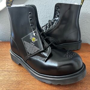 Dr. Martens 1460 Analine Black Leather Steel Toe Boots Women 7